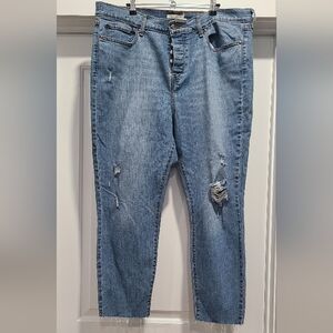 Levi's Women's Wedgie Skinny Button Fly Distressed Light Wash Jeans Size 20W